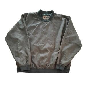 Vintage Cyrk Hunters Green Check Golf Pullover Med Lined Windbreaker V-Neck 90s‎